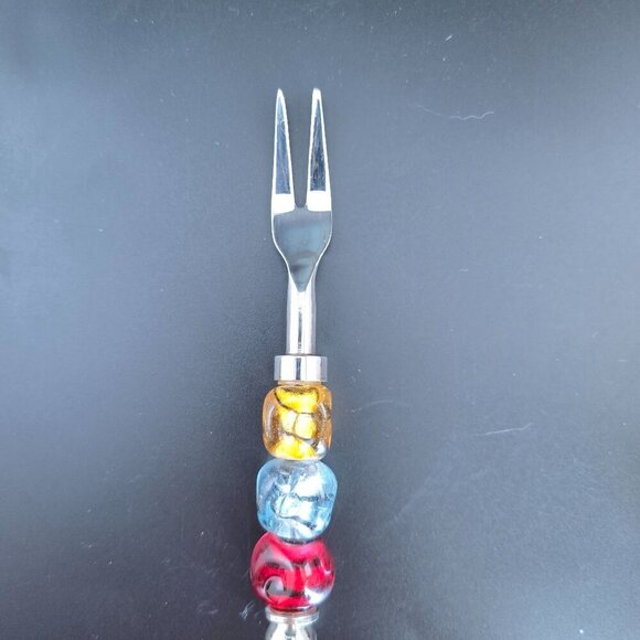Vintage Pier 1 Cheese & Appetizer Utensils Set/4 Glass Beads & Stainless Steel - Picture 5 of 9